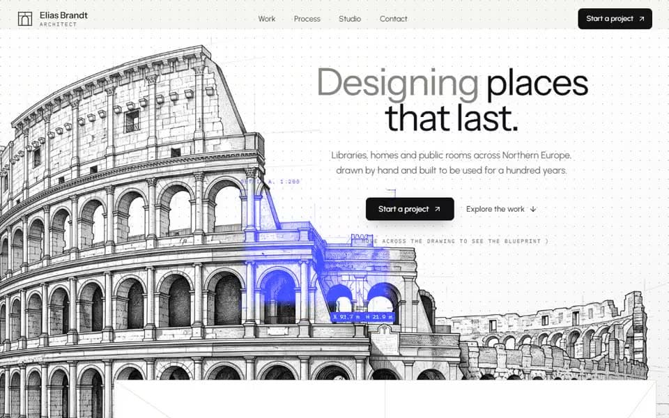 Architect Portfolio website template preview