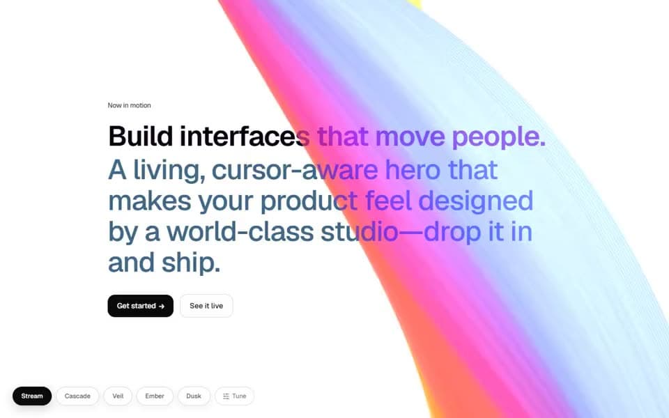 Aurora Animated Hero website template preview