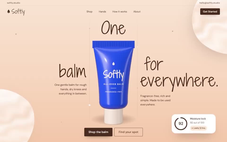 Skincare Balm Product Site website template preview