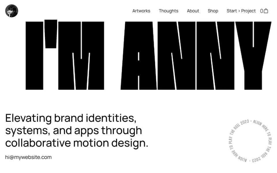 Brand & Motion Designer website template preview