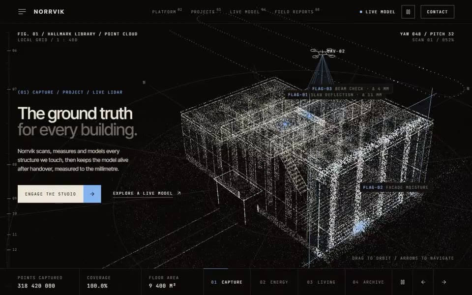 Architecture & Building Data Studio website template preview