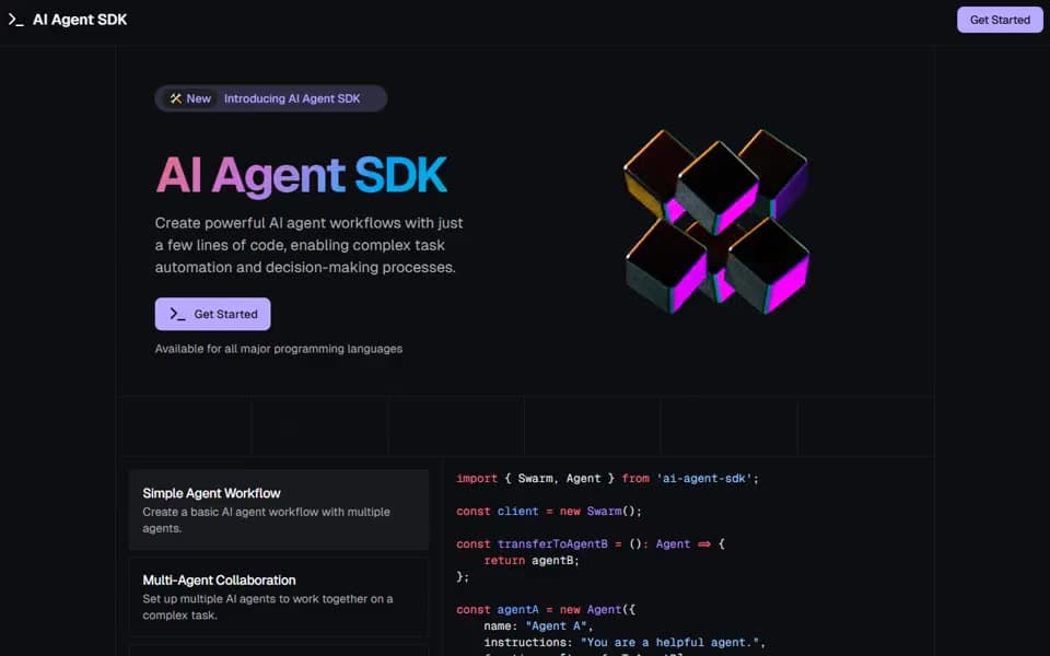 Developer Tool Landing Page and Blog website template preview