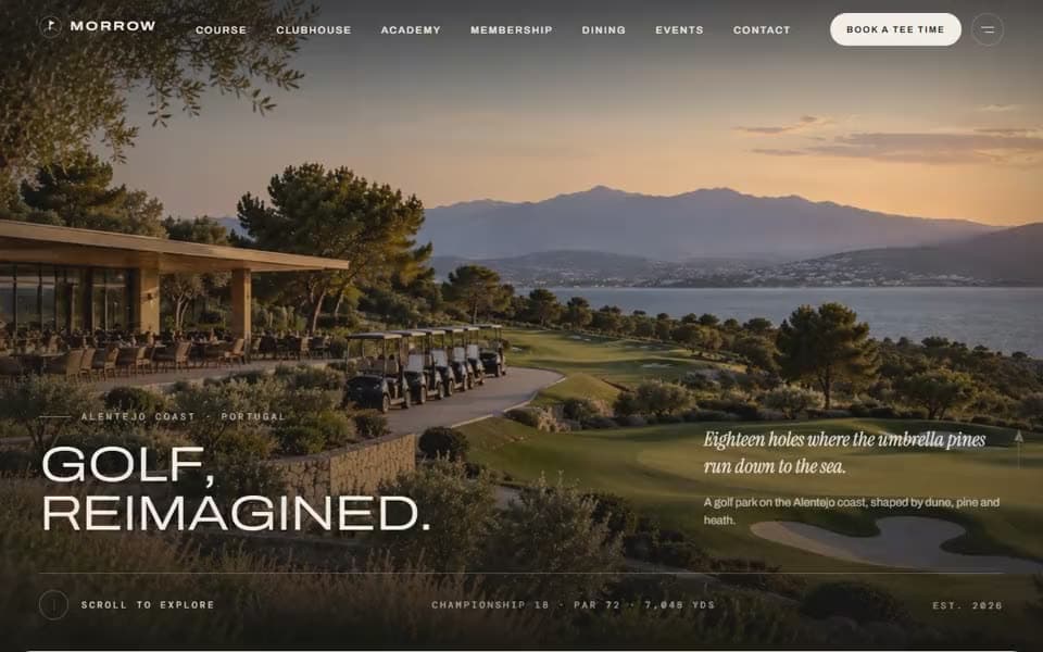 Golf Resort & Members' Club website template preview