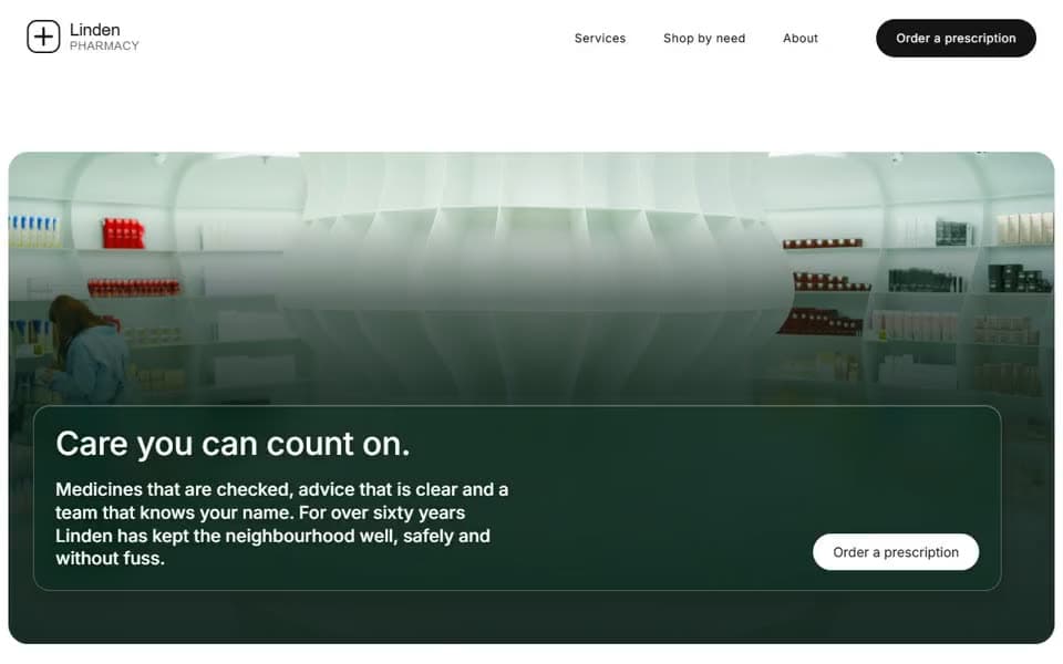 Independent Pharmacy website template preview