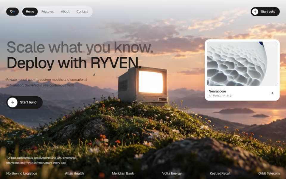 Private AI Company Website website template preview