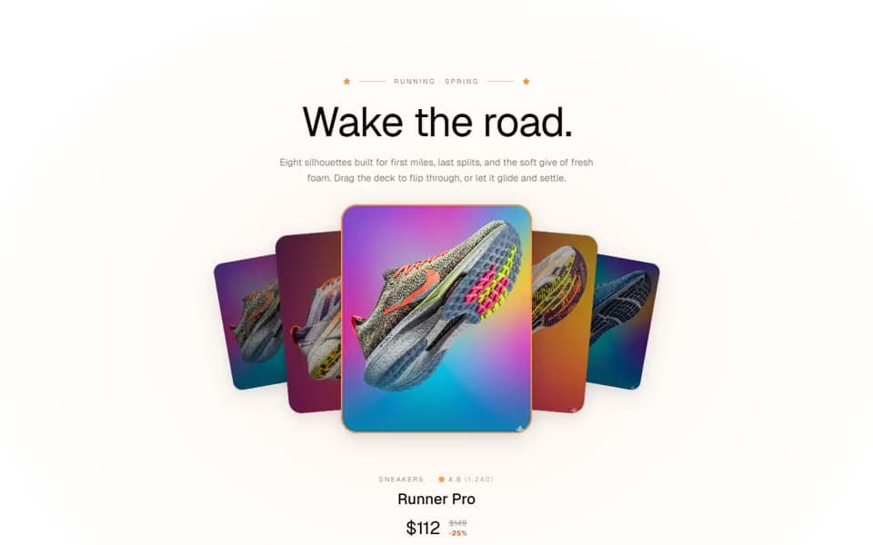 Product Fan-Stack Carousel website template preview